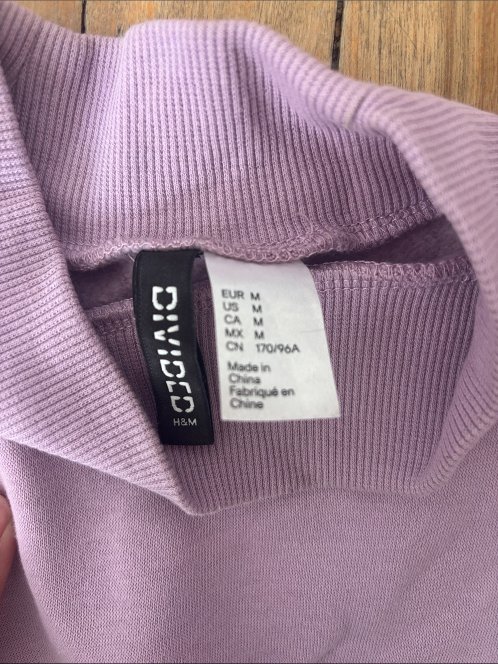 Divided Lavender Cropped Mock-Neck Sweatshirt - Picture 2 of 2